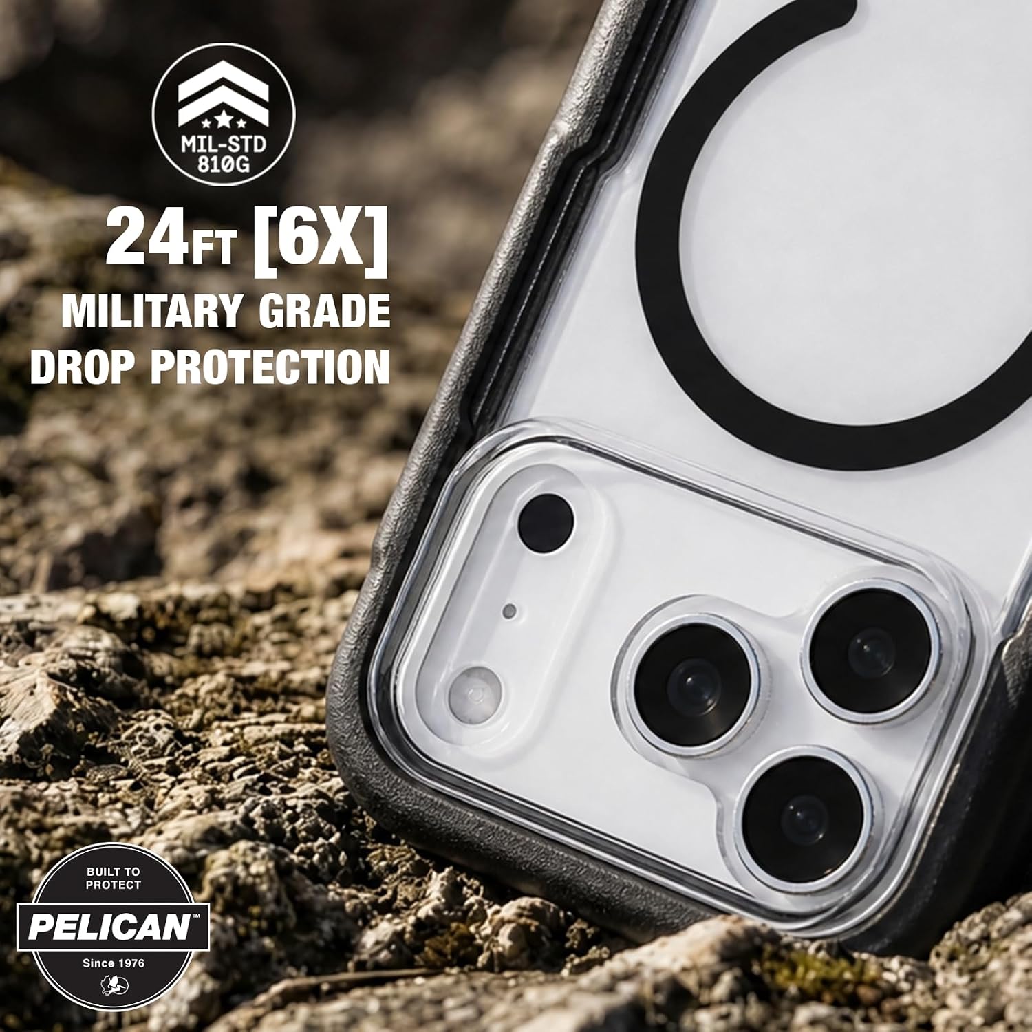 Detalle de Pelican Voyager iPhone 18 Pro用ケース MagSafe対応・2層構造・ベルトクリップホルスター付き