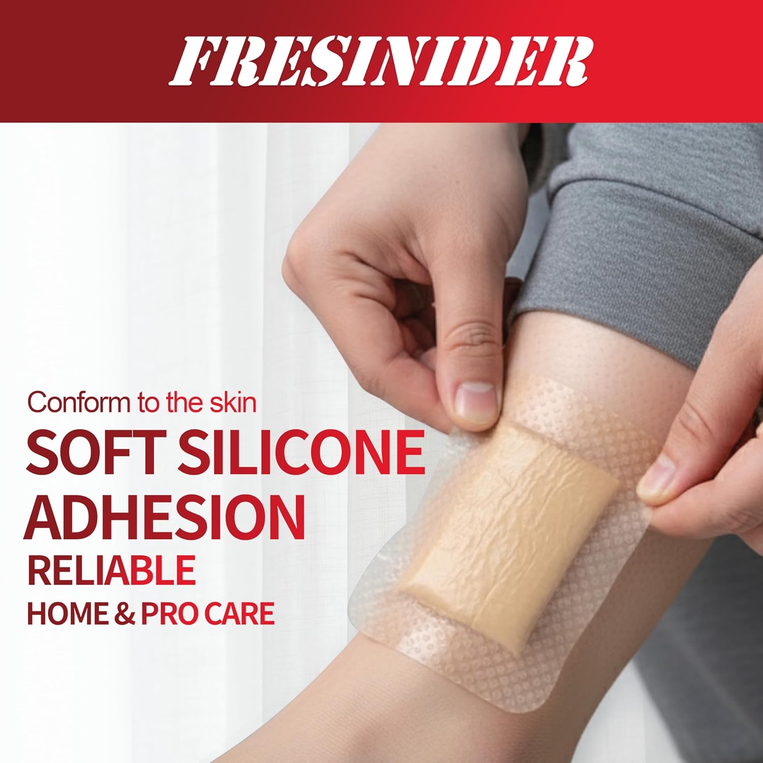 Thumbnail 5 de FRESINIDER Sacral Silicone Foam Dressing 7" x 7" (10 Pack) with Adhesive Border
