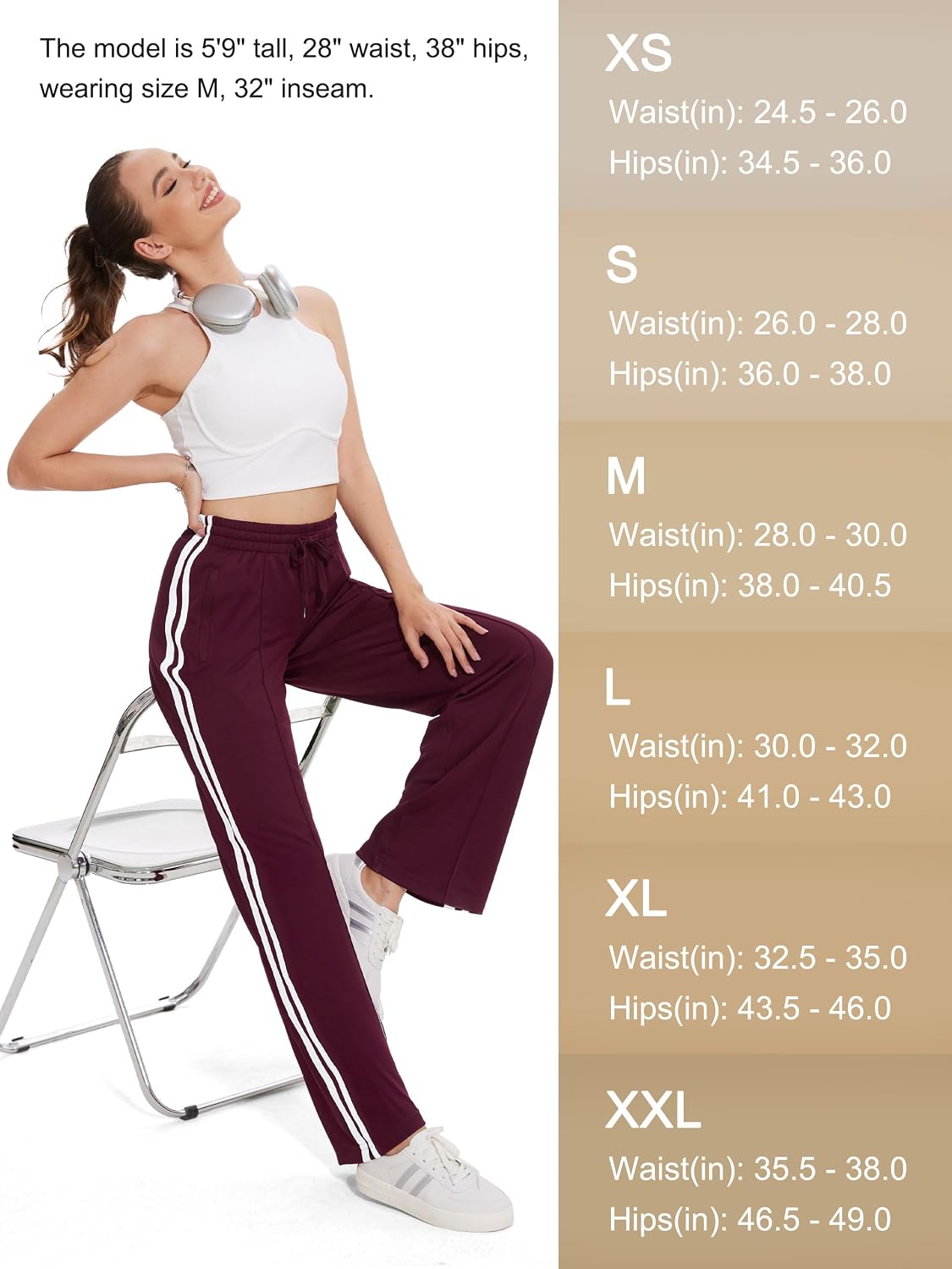 Thumbnail 6 de Tapata Women's Inseam Track Pants: Loose Straight Leg Sweatpants (5 inseams: 28–36) for Warm-Ups & Everyday Wear