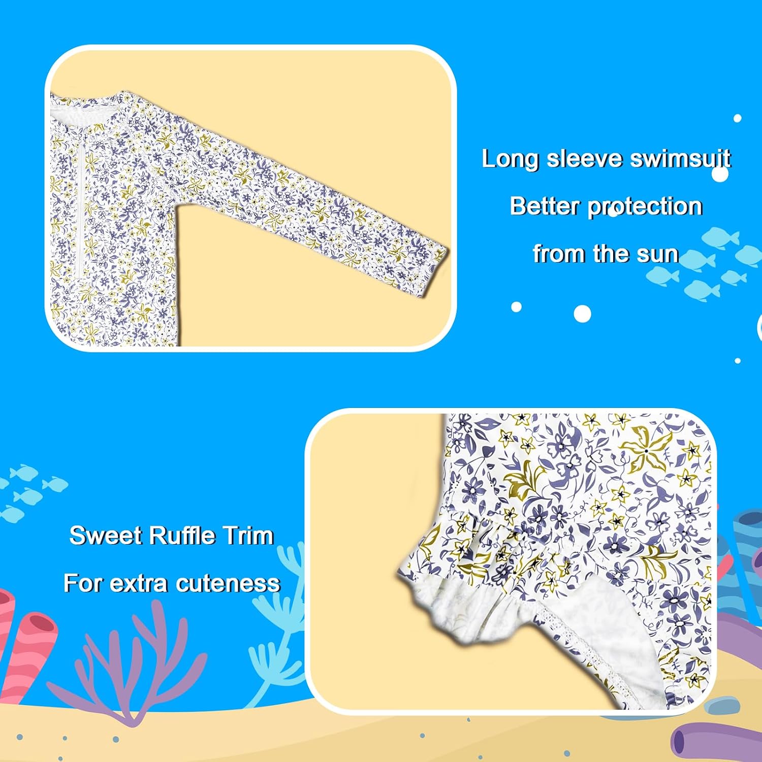 Thumbnail 4 de FLYISH DIRECT Toddler Girl One Piece Swimming Costume with Cap – UPF50+ Sun Protection