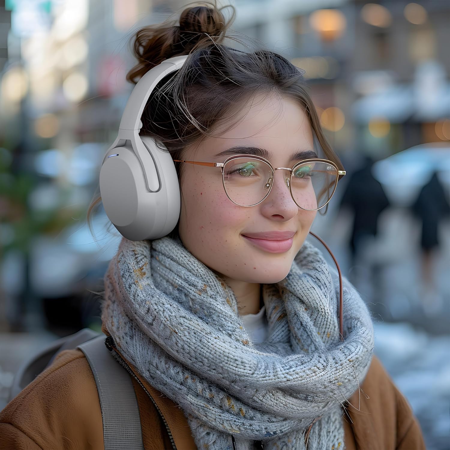 Detalle de Rebocico Active Noise Cancelling Headphones with Bluetooth 5.3 (Over-Ear, Grey)