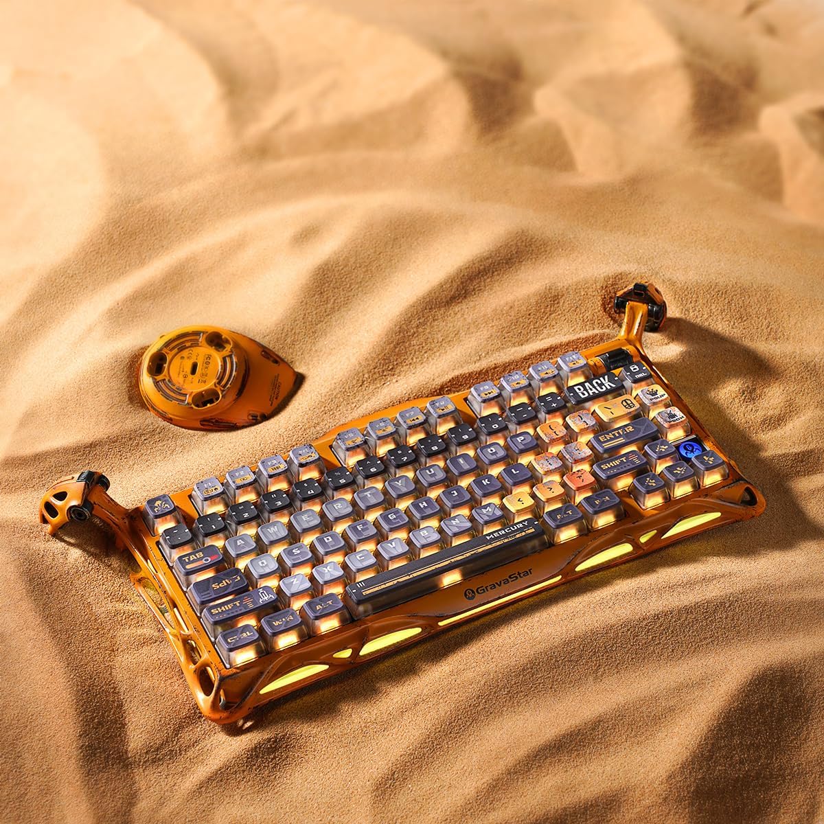 Thumbnail 5 de GravaStar Mercury K1 Pro kabellose mechanische Gaming-Tastatur (75%-Layout) – Hot-Swap RGB, lineare Speedy Mint Switches