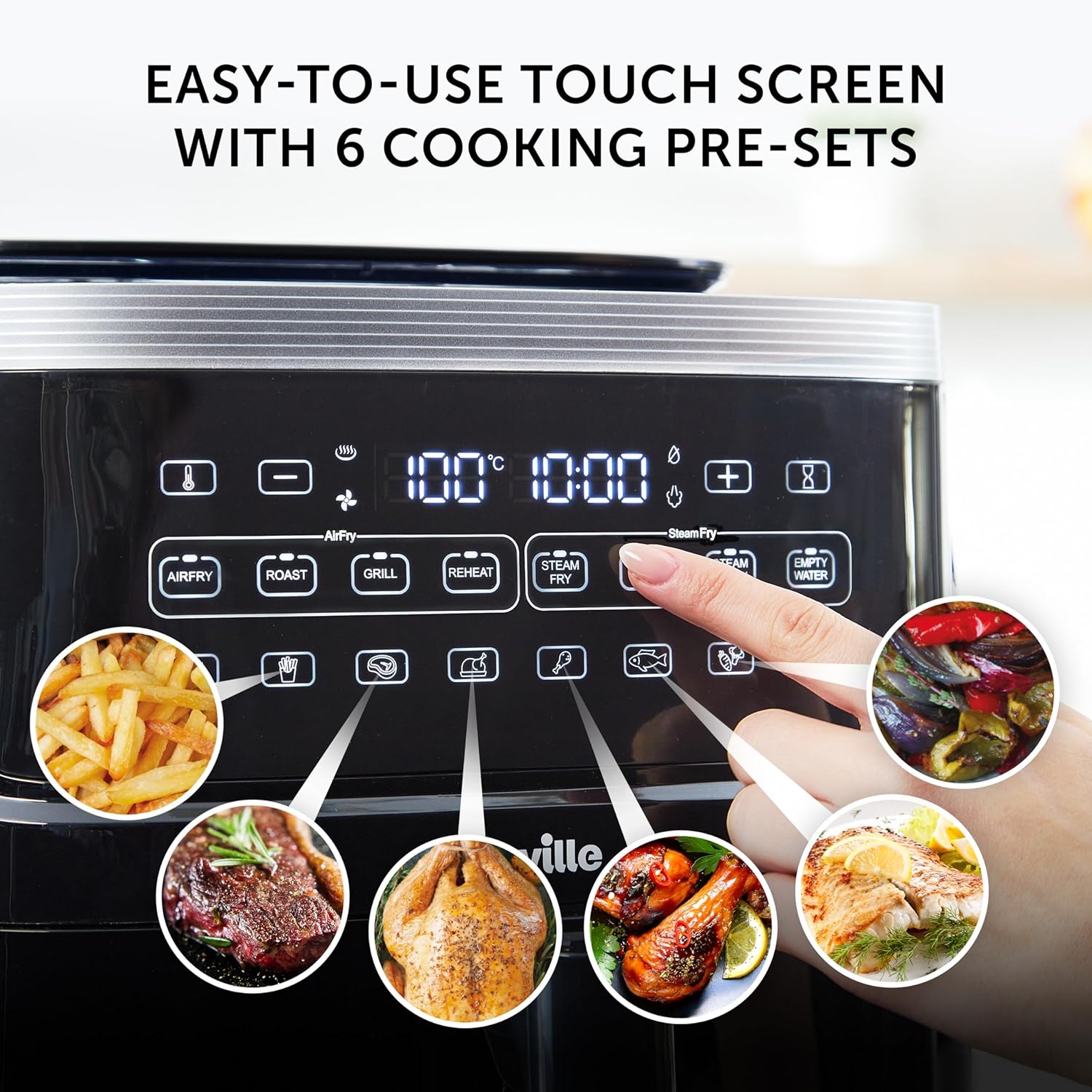 Thumbnail 3 de Breville Halo SteamFry 7L Digital Air Fryer (VDF133) with SteamFry Technology