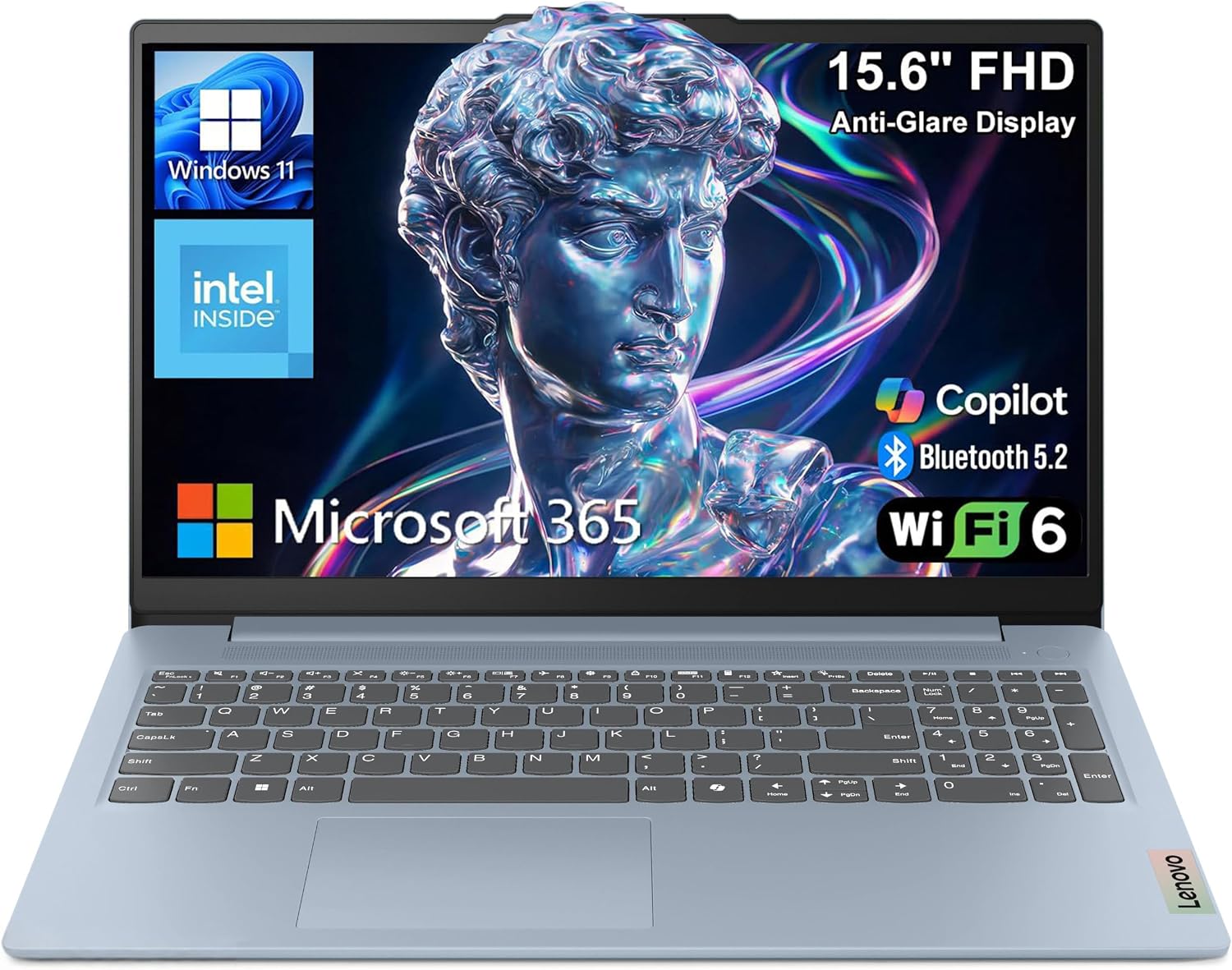Detalle de Lenovo 16IRH10 IdeaPad Slim 3 15 Laptop, 15.6-Inch FHD, Frost Blue
