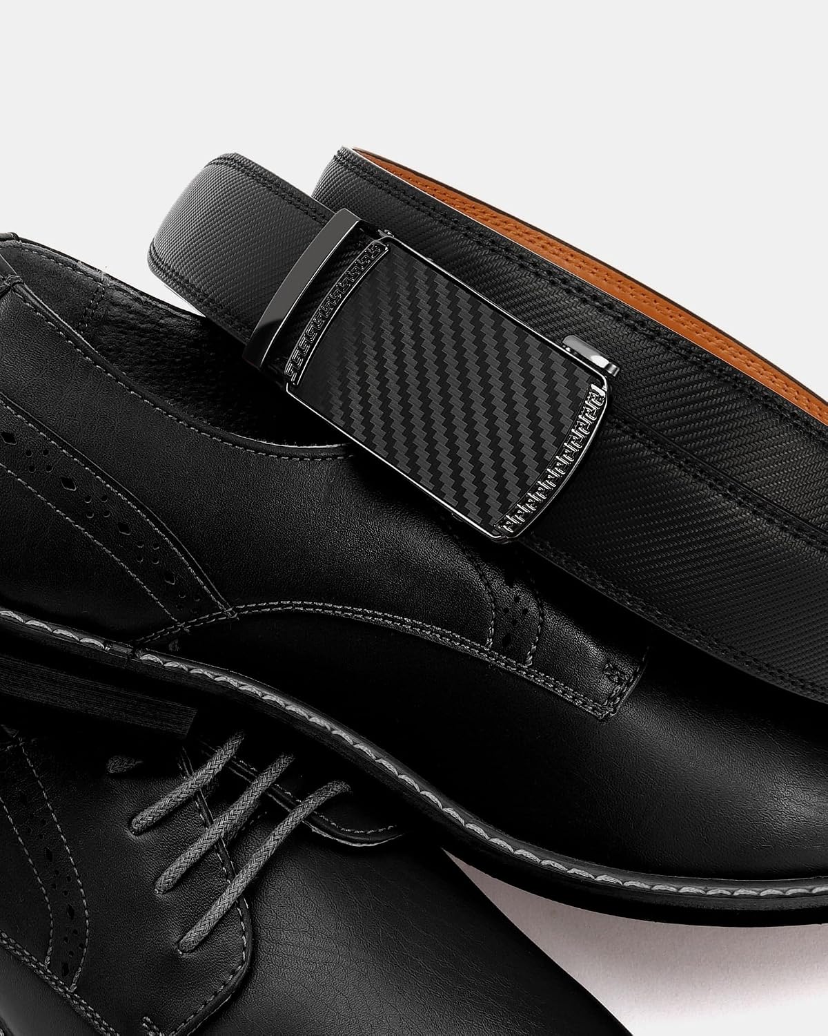 Detalle de CHAOREN Automatik Gürtel Herren – 35 mm Breite, verstellbar, Ledergürtel mitratischer Schnalle