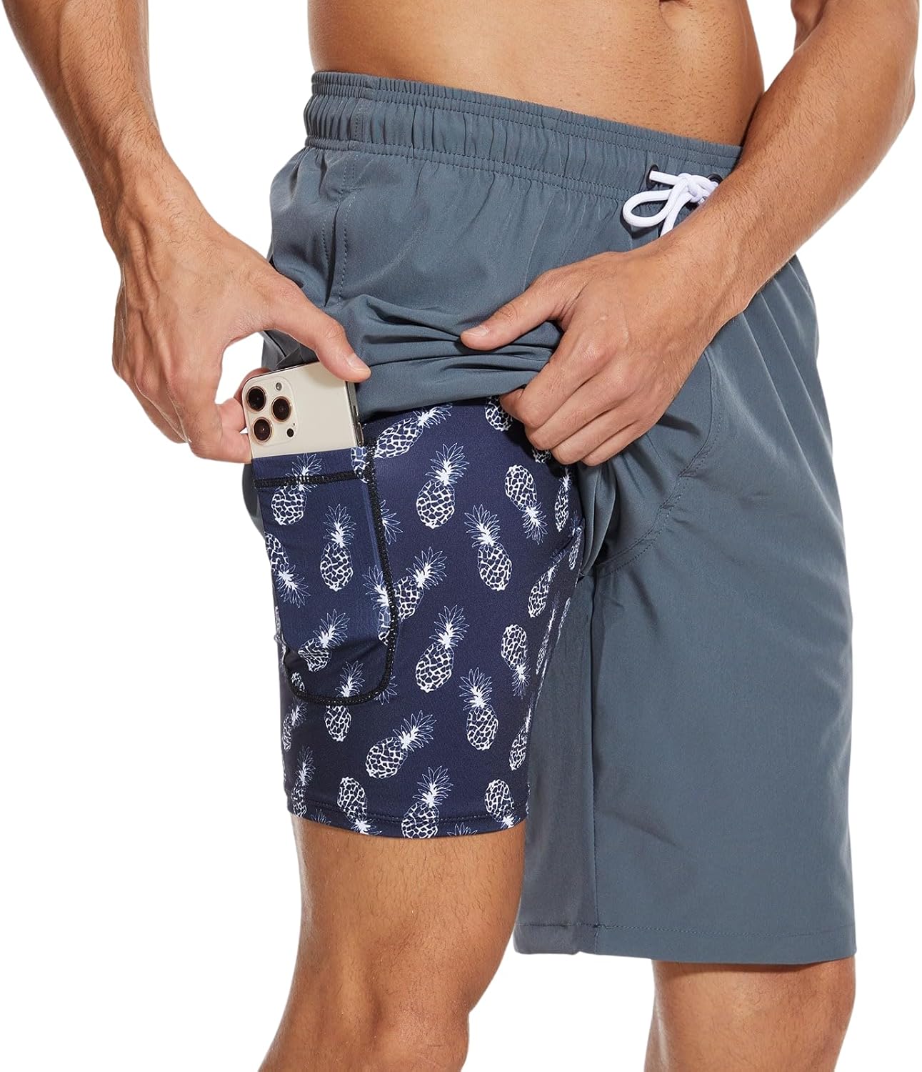 Thumbnail 6 de Arcweg Men's Long Length Swim Shorts with 2-in-1 Design and Zip Pockets