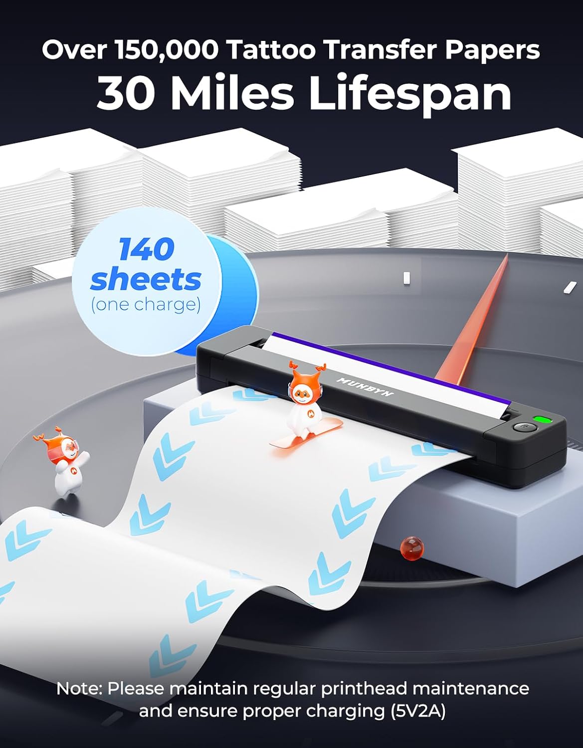 Thumbnail 2 de MUNBYN ITP06 Tattoo Drucker 300 DPI 🖨️