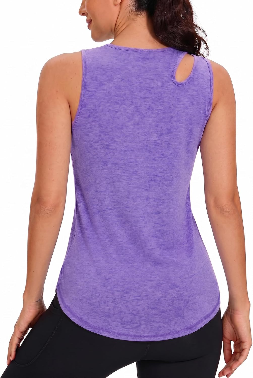 Detalle de Gyabnw Débardeur de Sport Femme Col Rond Sans Manches – Confort léger et ourlet arrondi pour yoga et fitness