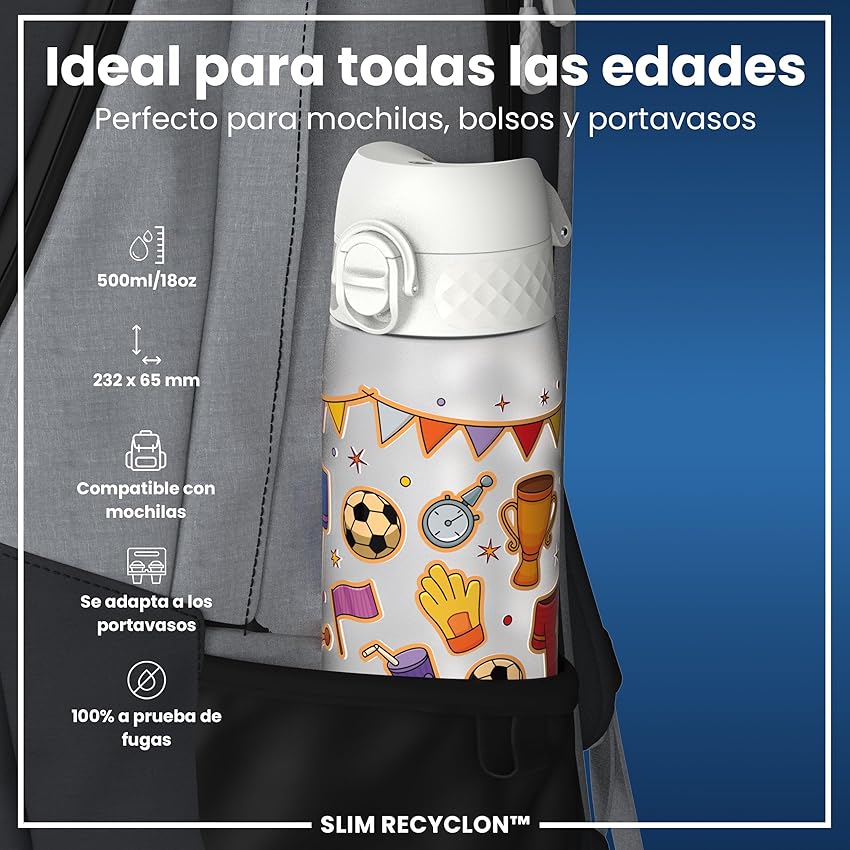 Detalle 2 de ion8 Botella Agua 500 ml, a prueba de fugas
