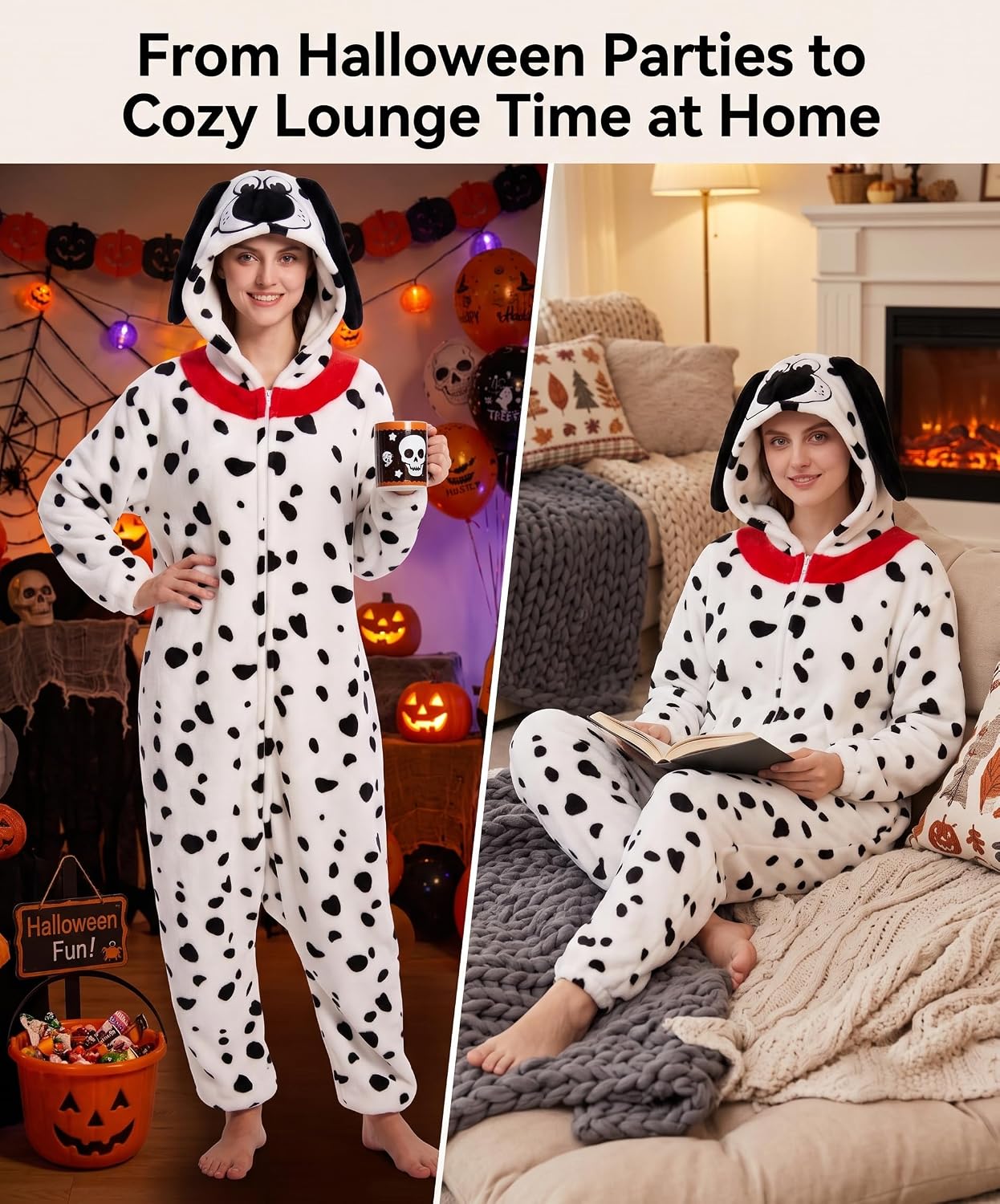 Detalle de Hundredmore Adult Animal Onesie Pajamas, Plush One-Piece with Hood and Pockets