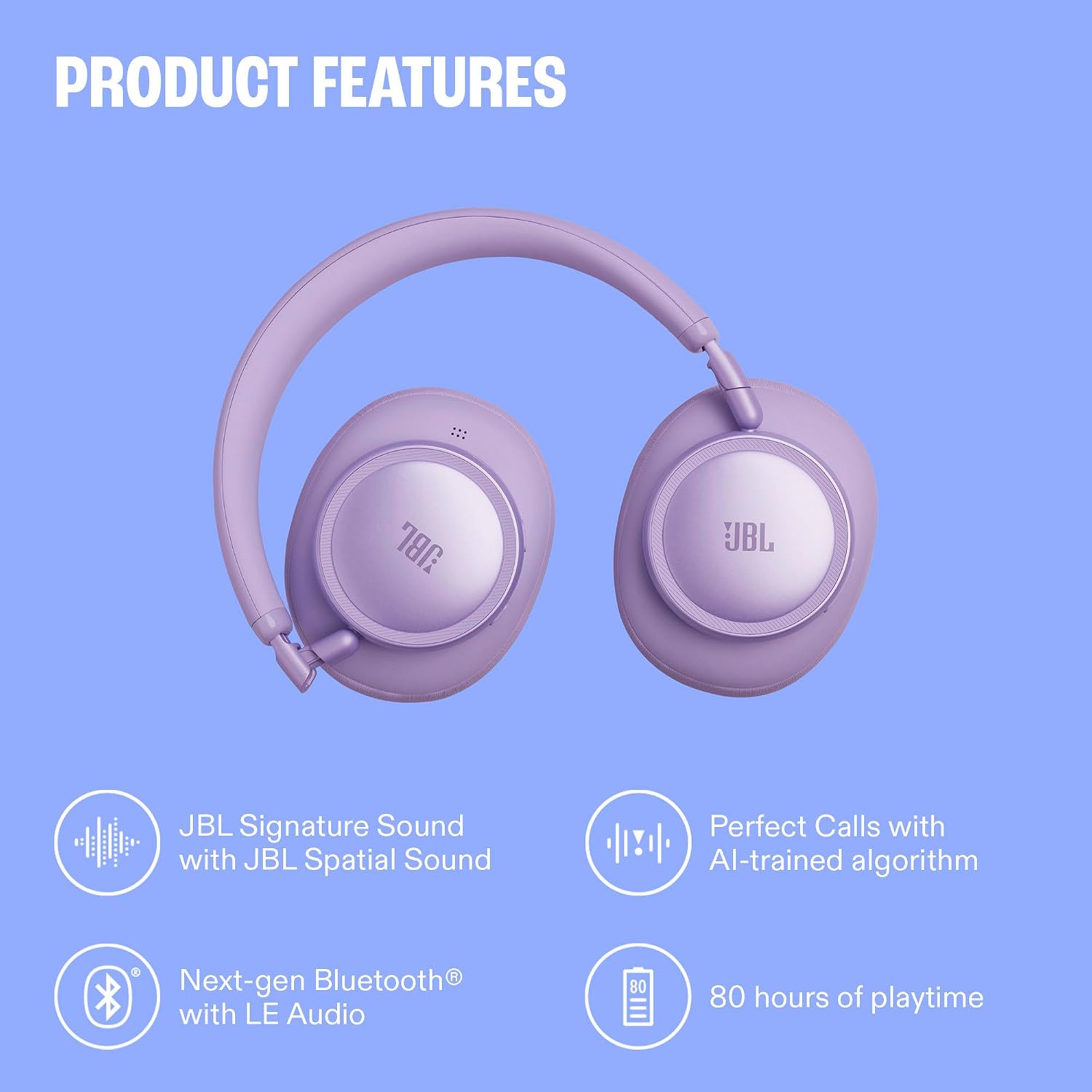 Detalle 2 de JBL Live 780NC Wireless Over-Ear Headphones with Adaptive Noise Cancelling