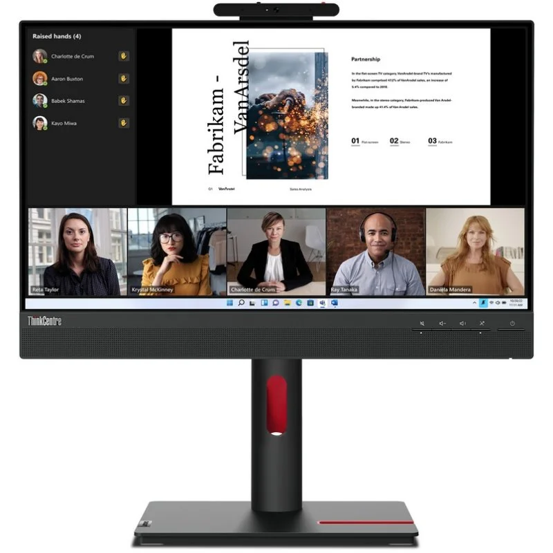 Detalle de Monitor Lenovo ThinkCentre Tiny-In-One 22 Gen 5 21.5" IPS FullHD 60Hz con cámara, micrófono y altavoces