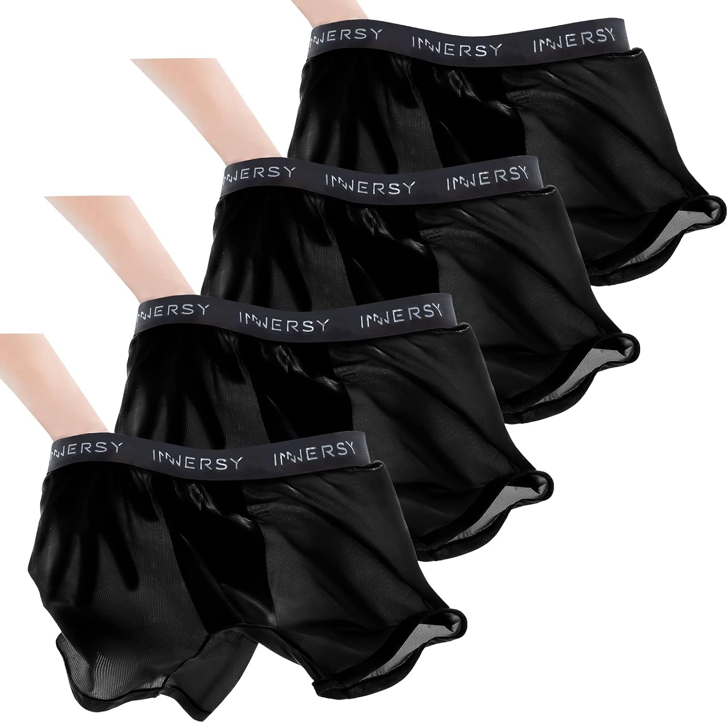Thumbnail 6 de INNERSY Mens Mesh Boxers Shorts Multipack (4 pack) with 3D Pouch Trunks