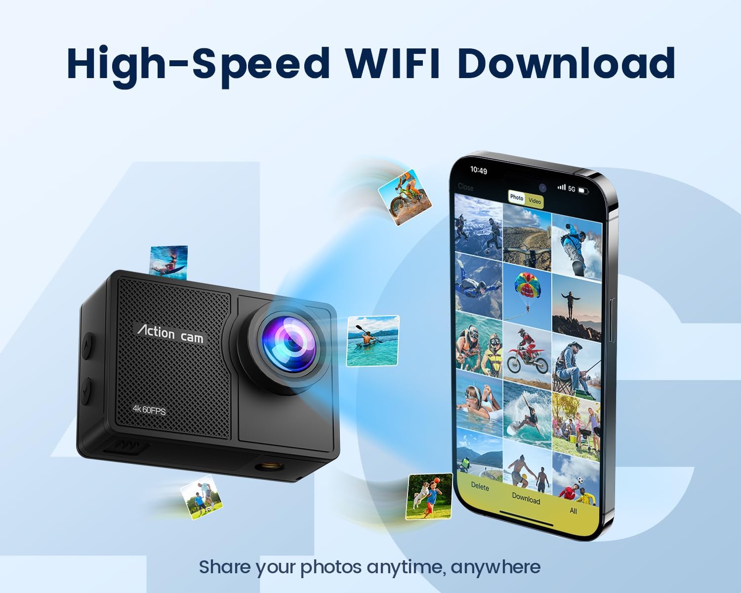 Detalle 2 de Camlance Action Cam 4K60FPS 128GB