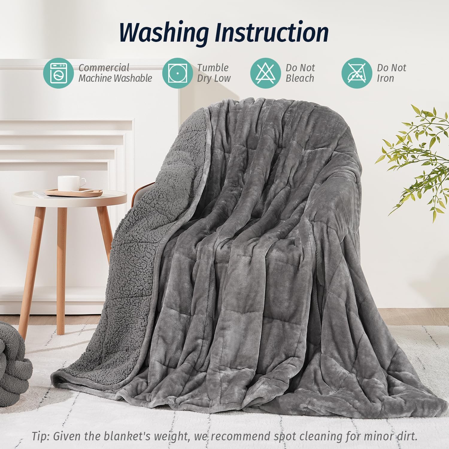 Thumbnail 5 de Wemore Sherpa Fleece Weighted Blanket 15 lbs