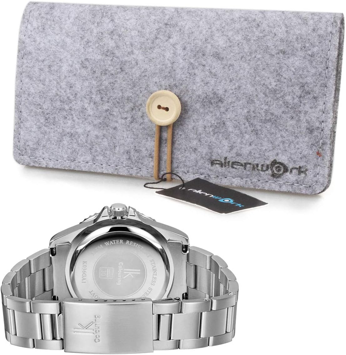 Thumbnail 4 de Alienwork IK Montre Hommes Femmes Calendrier Bracelet Métal