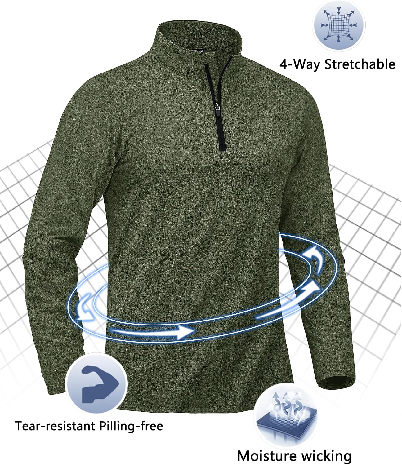 Thumbnail 2 de Fleece 1/4 Zip Funktionsshirt mit Stretch