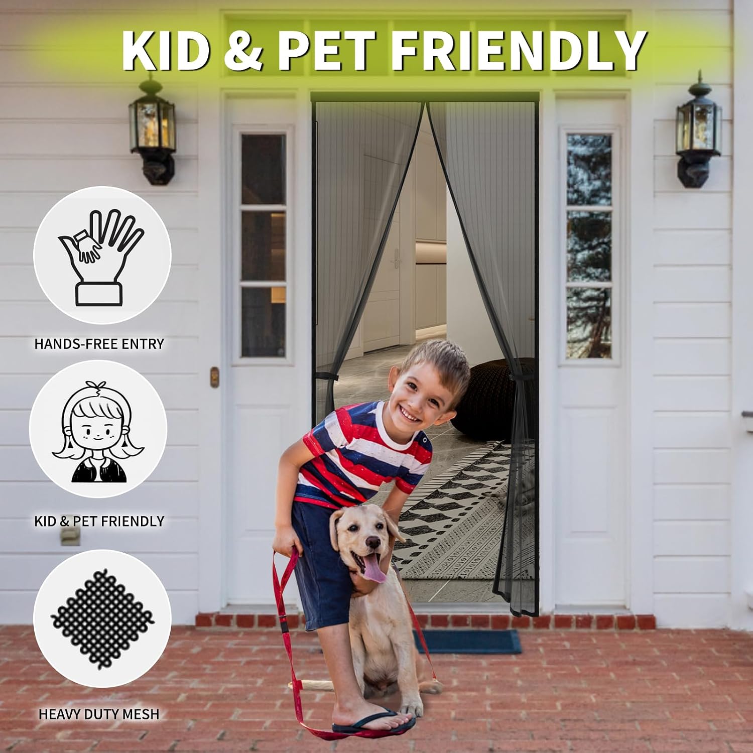 Thumbnail 3 de Iduontis Magnetic Screen Door for 36 x 82 in Door Openings (Split Curtain, Hands-Free)