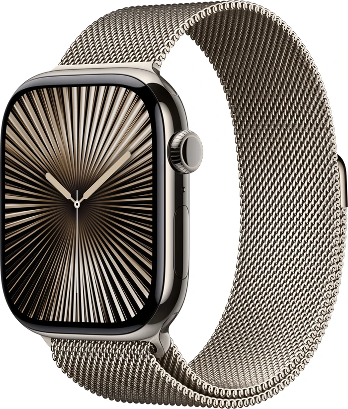 Thumbnail 2 de Apple Watch Series 10 4G (46 mm) Titan Silber mit Milanaise-Armband M/L