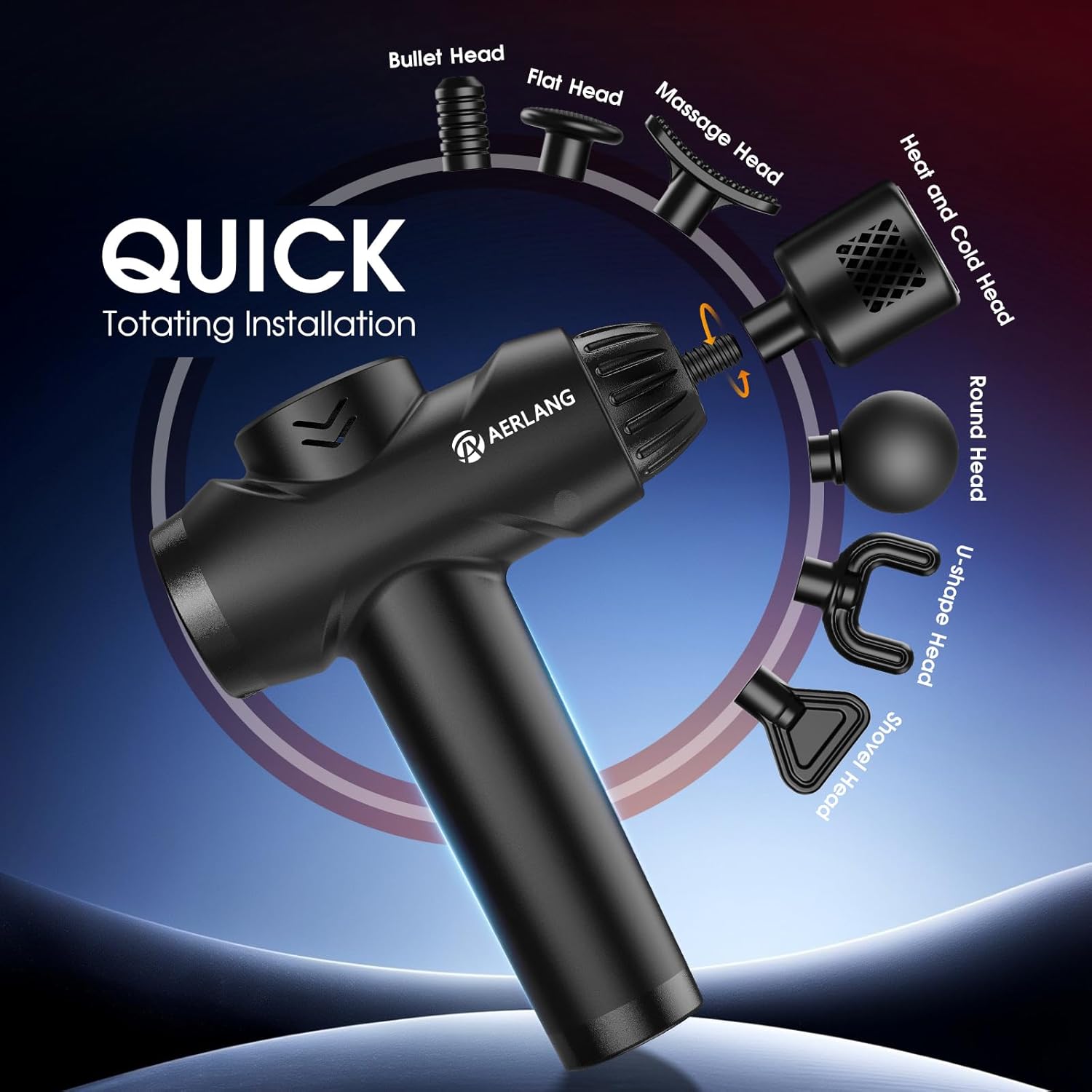 Thumbnail 5 de AERLANG Massage Gun with Heat and Cold 7-heads