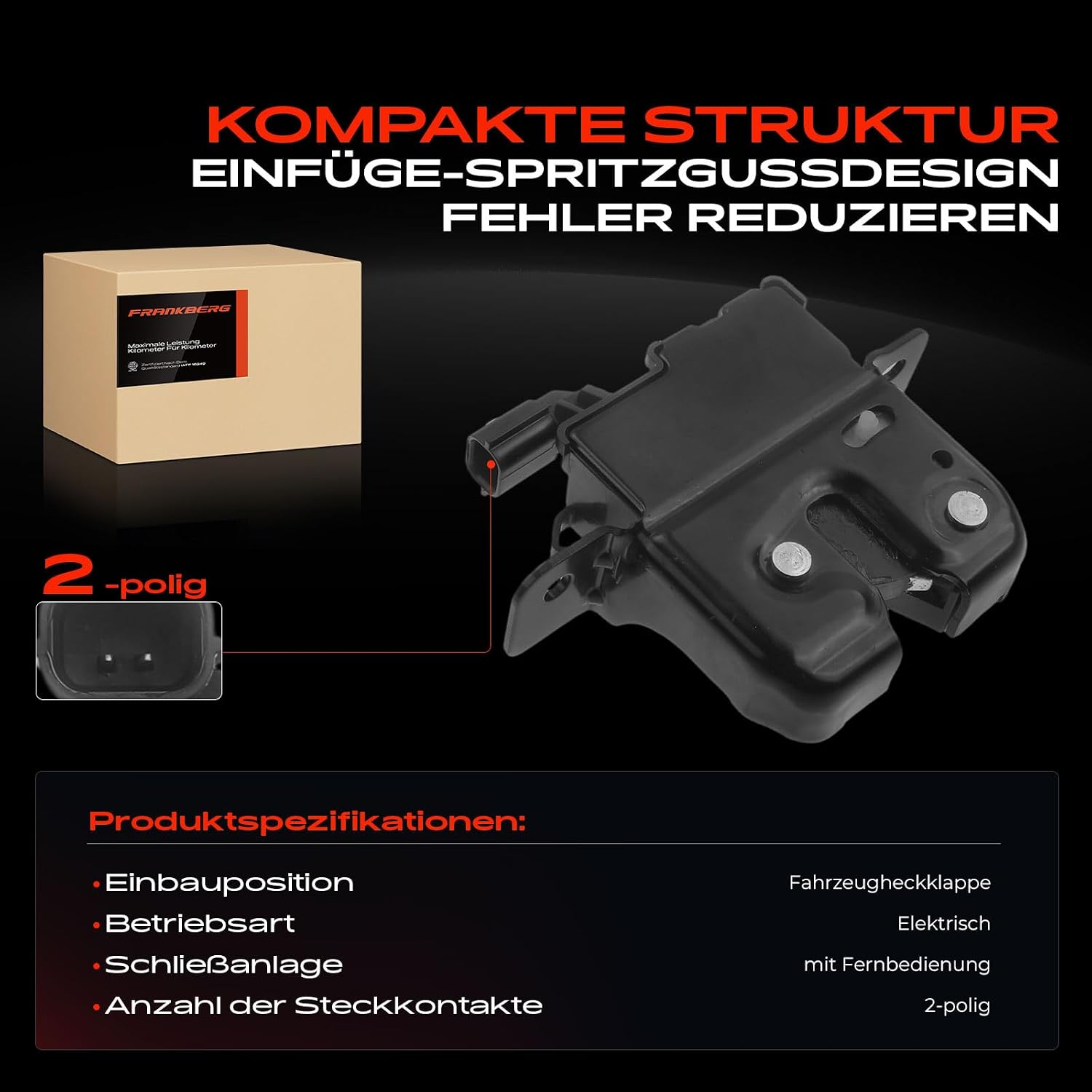 Detalle 2 de Frankberg APMTLA2203877 – 2-biegunowy zamek klapy bagażnika, OEM 905039326R
