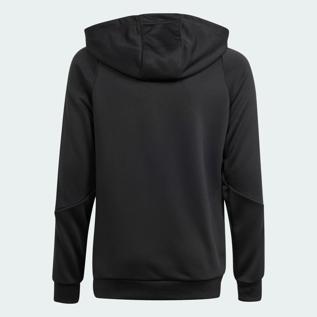 Detalle de Adidas Tiro 24, sudadera con capucha negra para adolescentes