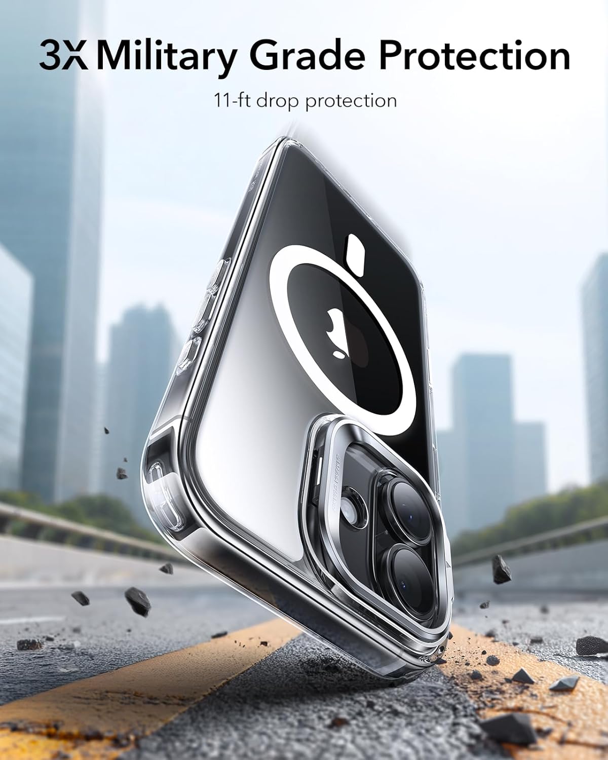 Thumbnail 3 de ESR for iPhone 17 Case (Clear) with Military-Grade Drop Protection, Stash Stand & Camera Control Cover