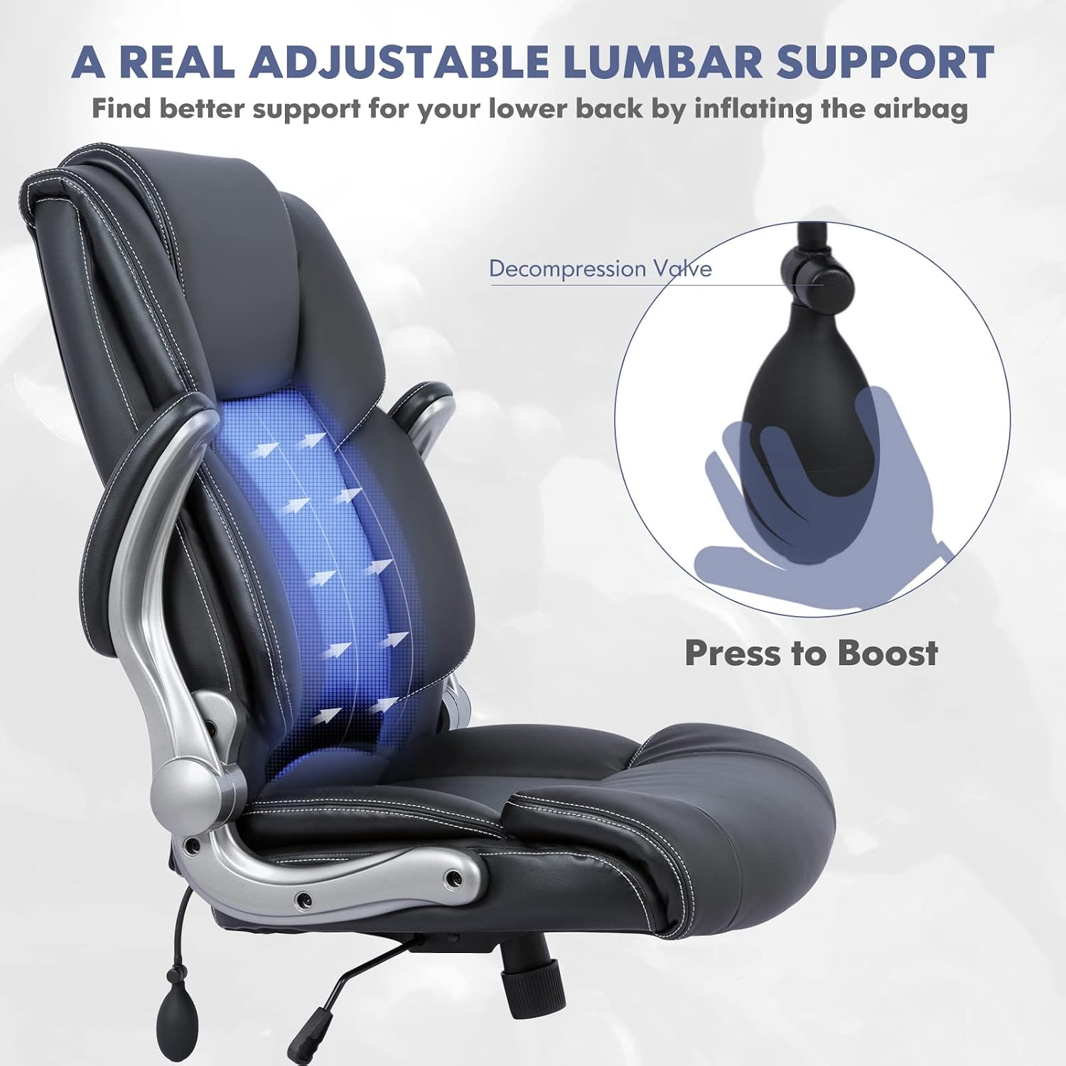 Detalle de COLAMY ergonomic office chair, high back