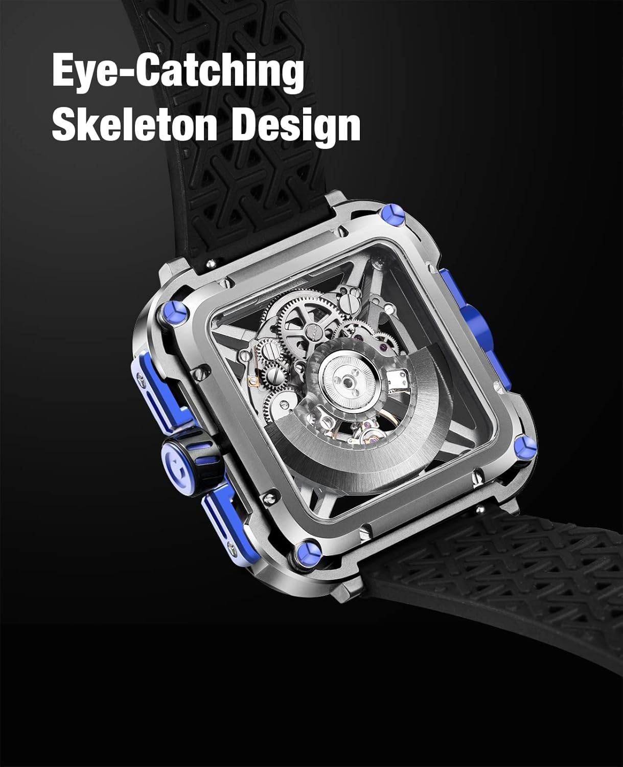 Detalle de CIGA Design X Series Orologio Automatico Meccanico Uomo – Orologio Scheletrato con Vetro Zaffiro e Design SUV