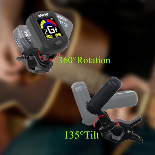 Thumbnail 8 de AUPHY GT100 Rechargeable Clip-On Tuner for Guitar, Ukulele, Violin and More