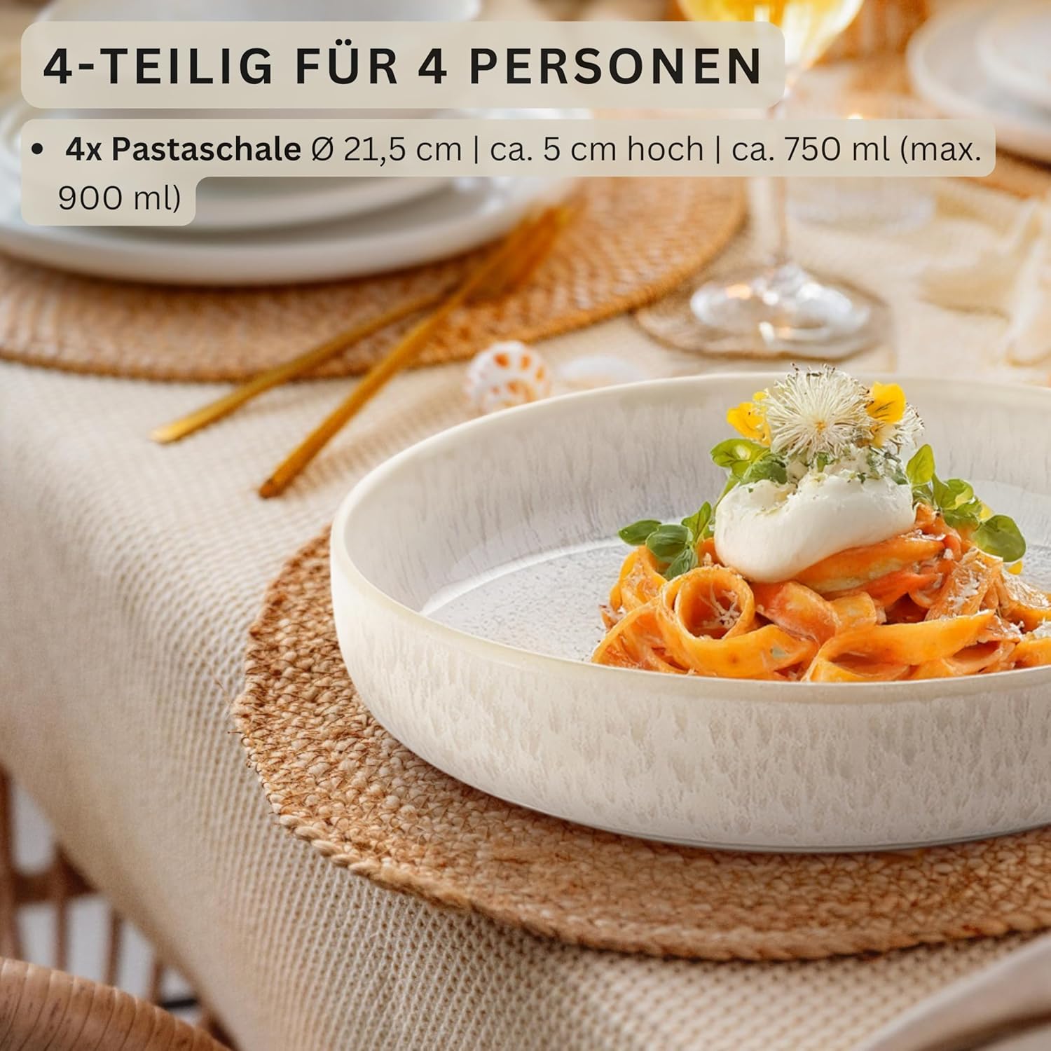 Detalle 2 de Sänger Korfu Pastaschalen Set 4 tlg 750 ml