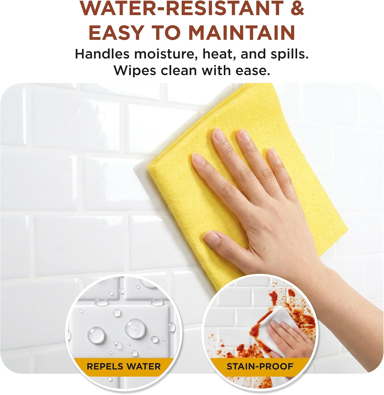 Detalle de TradeDownCo Peel & Stick Wall Tiles (10 Sheets) – Premium Self-Adhesive 12" x 12" Tiles in Cloud White