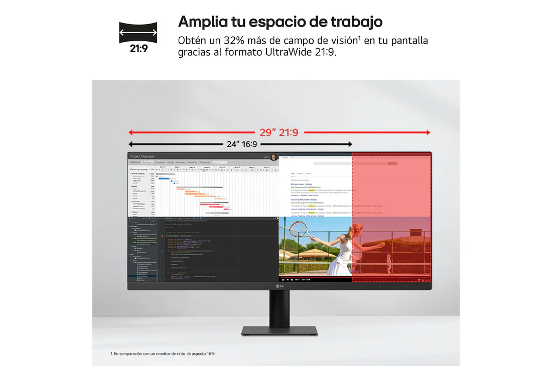 Thumbnail 2 de LG 34U511A-B Monitor UltraWide 34" curvo IPS 100 Hz