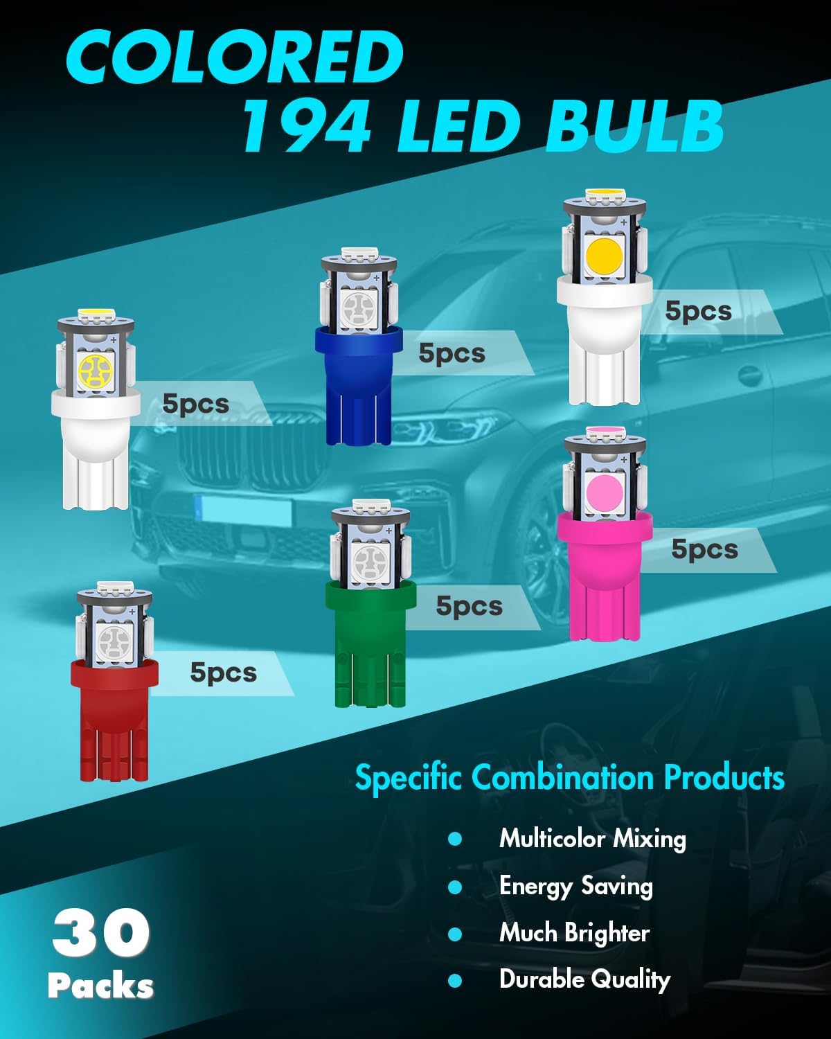Thumbnail 3 de Alopee LED car interior bulbs 30-pack