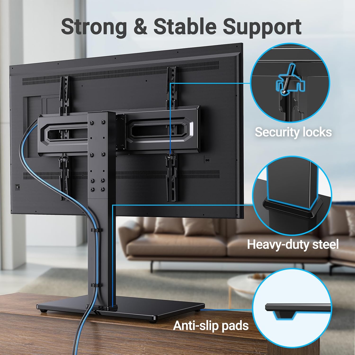Thumbnail 3 de PERLESMITH PSTVS35 Universal Swivel TV Stand