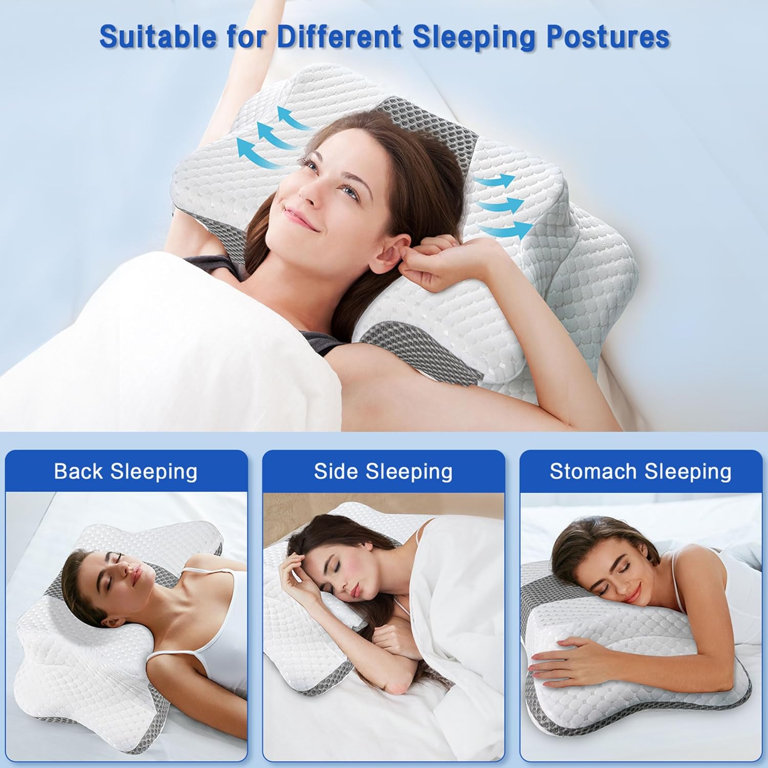 Detalle 2 de Pain Relief Cervical Pillow, adjustable loft