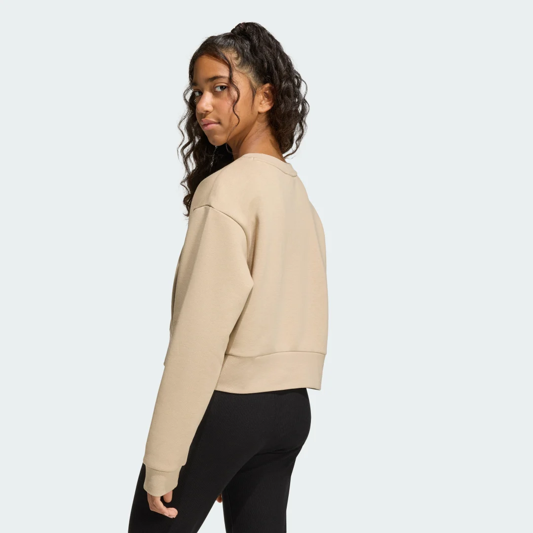 Detalle 2 de Sudadera de cuello redondo Boxy Adidas – beige