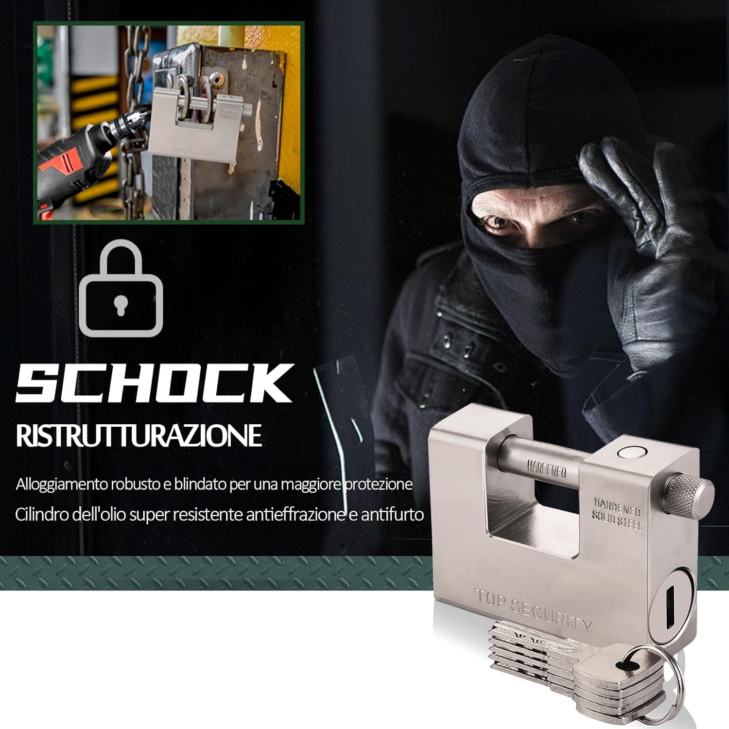 Thumbnail 1 de CDC DIGI 1701-1CDC5: Super Heavy Duty 94mm Padlock for 20'/40' Container Garages