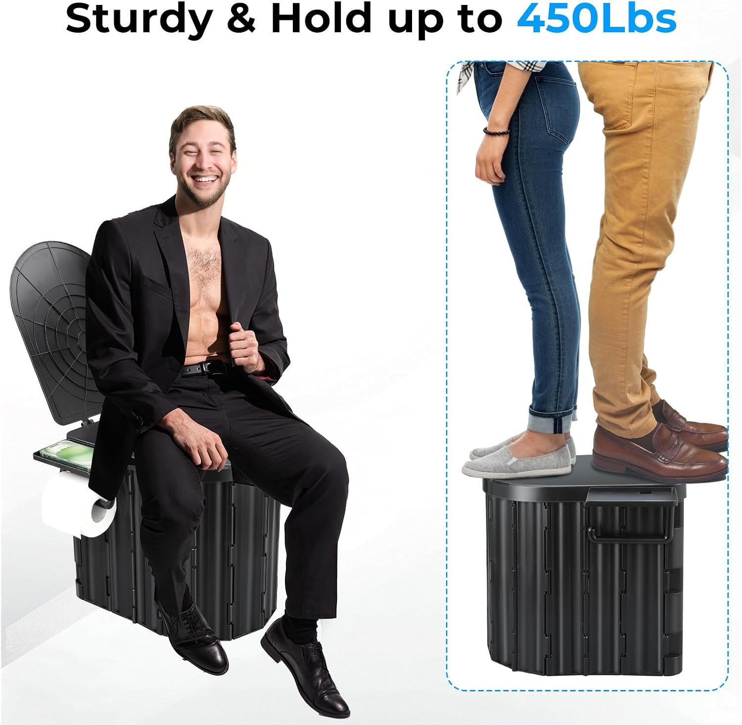 Detalle de Portable Toilet Foldable 450 lb capacity 🚽