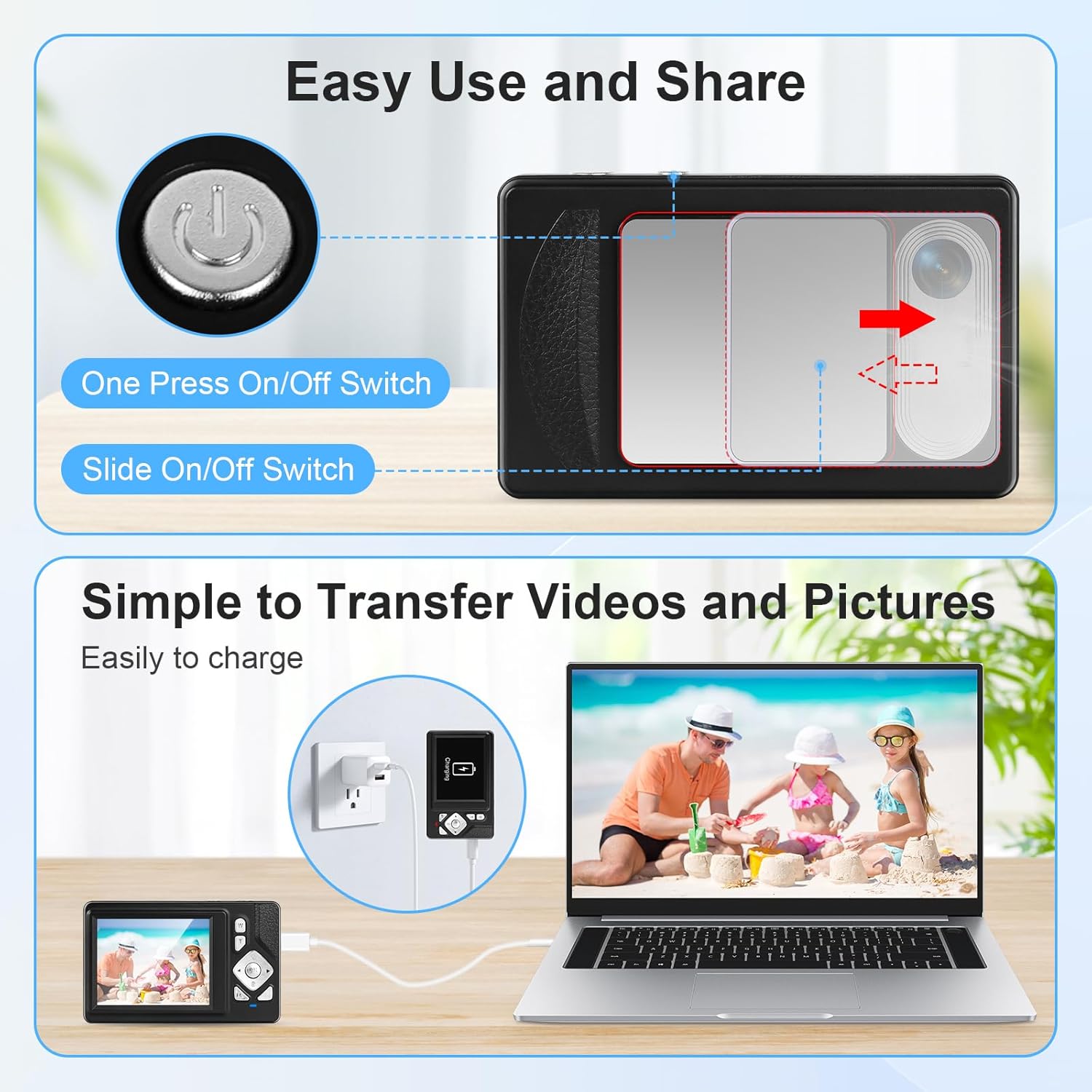 Thumbnail 5 de HERBYD Fotocamera digitale 4K 48MP UHD con schermo LCD 2,83”, zoom digitale 18x e scheda SD da 32GB (nero) per vlogging