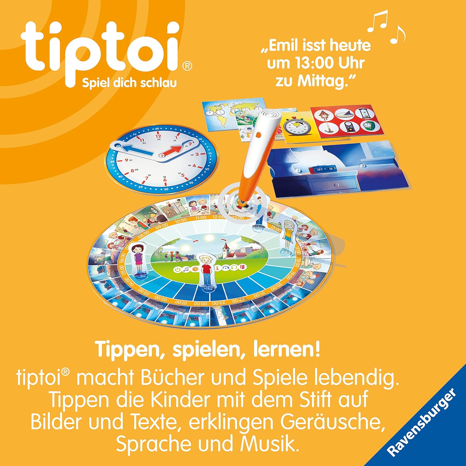 Thumbnail 4 de Ravensburger tiptoi® Spiel 00126 Wir Lernen die Uhr – interaktives Lernspiel ab 6 Jahren