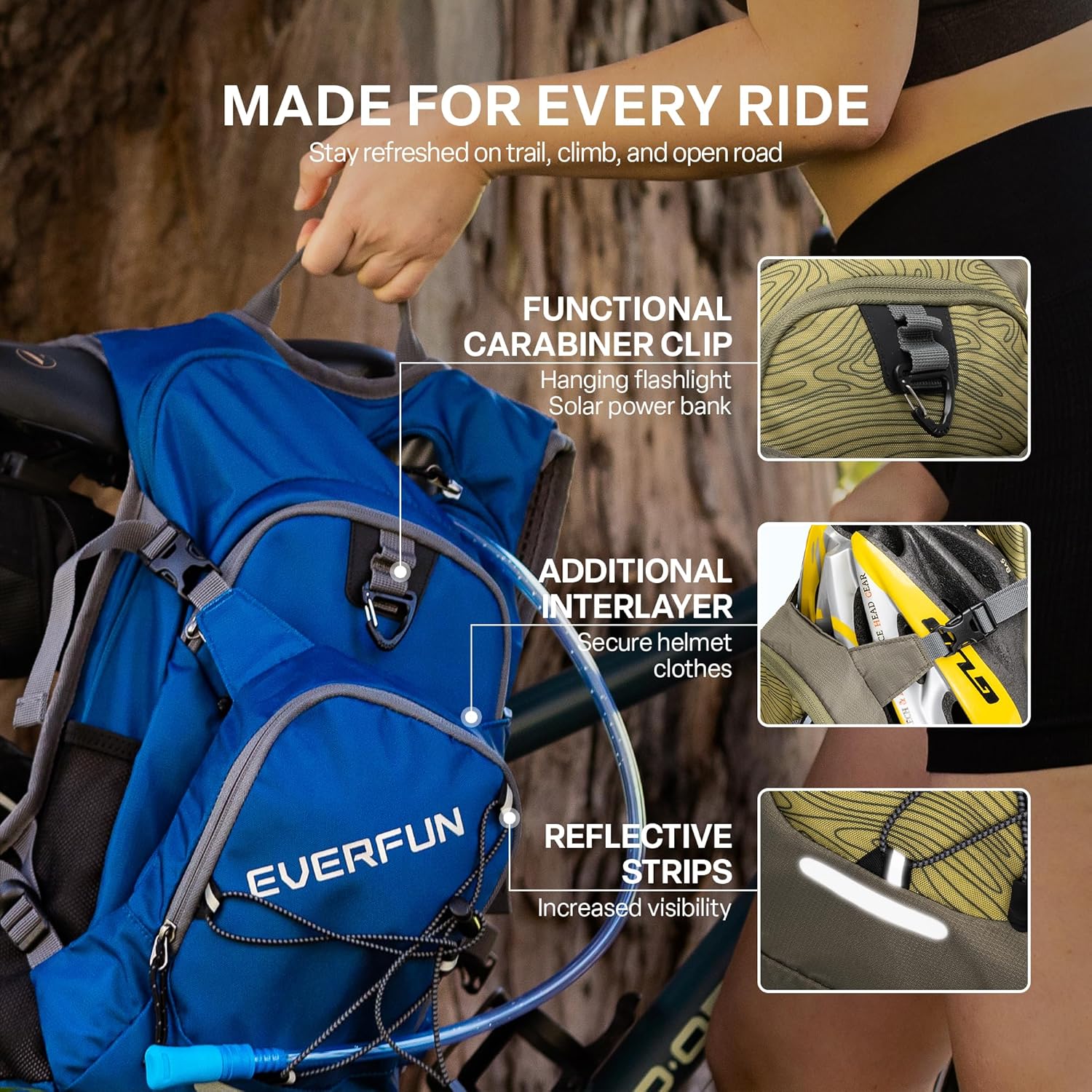 Thumbnail 4 de Everfun Hydration Backpack 18L with 2L/3L Water Bladder