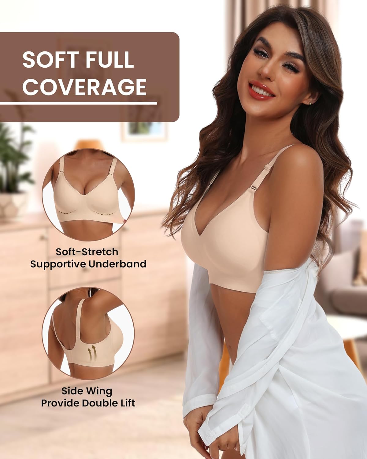 Thumbnail 3 de HORISUN Comfortable Seamless Full Coverage Wireless Bra (Regular & Plus Sizes)