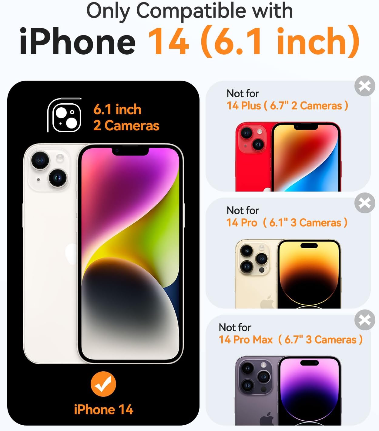 Thumbnail 1 de Coque magnétique CANSHN pour iPhone 14 (6,1 pouces) compatible MagSafe, protection photo translucide mate rouge