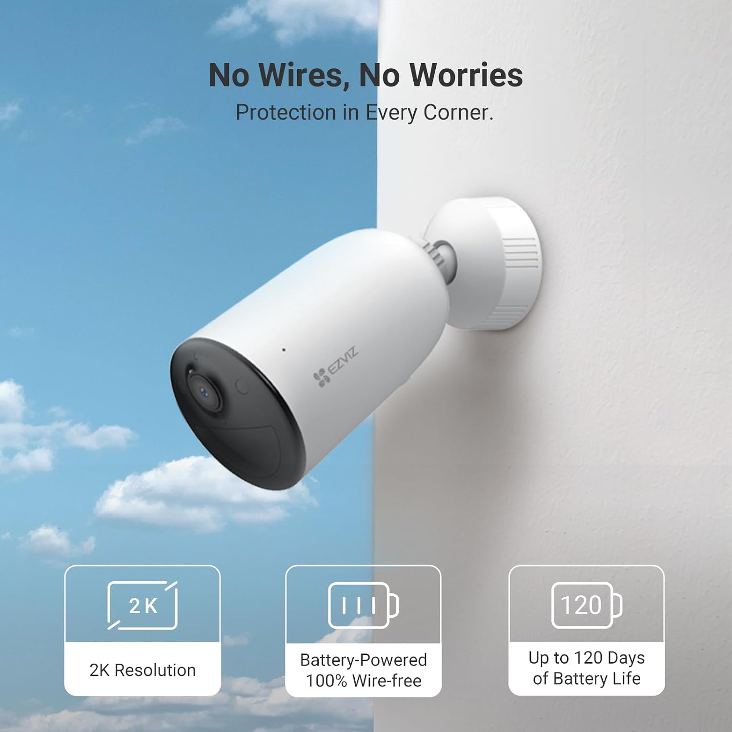 Thumbnail 1 de EZVIZ 2-Pack 2K Battery Security Camera 4MP