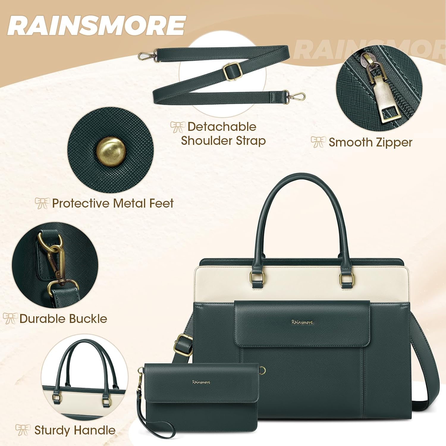 Thumbnail 6 de RAINSMORE Bolso Mujer Grande para portátil 15,6