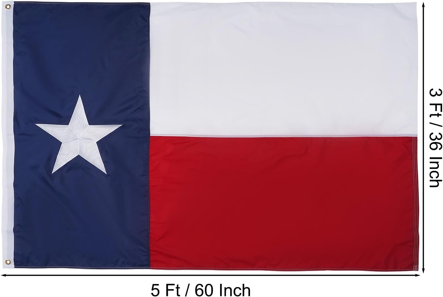 Thumbnail 6 de Homissor State of Texas 3x5 ft Nylon Flag with Embroidered Star