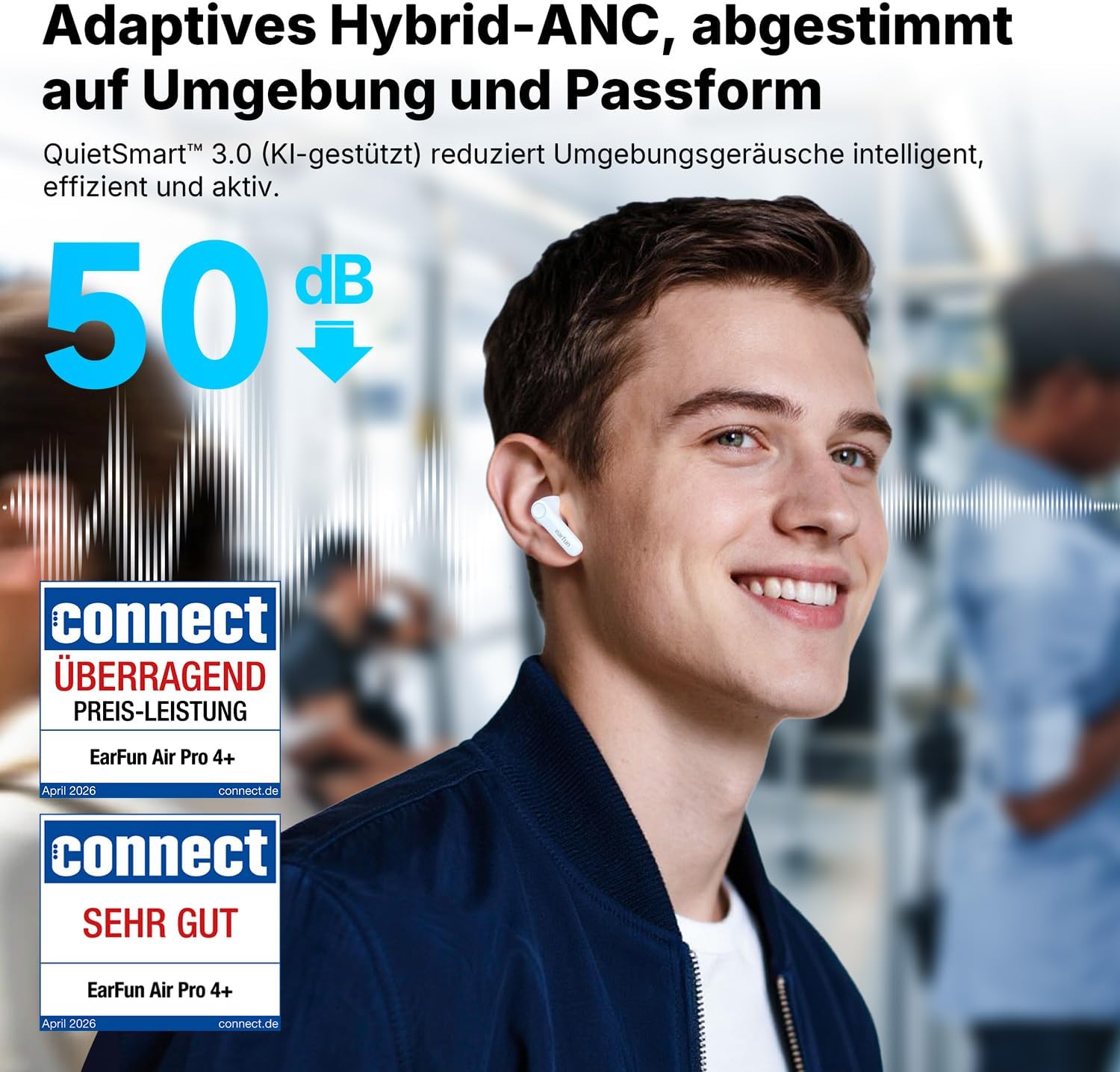 Detalle de EarFun Air Pro 4+ Bluetooth Kopfhörer 54 Std.