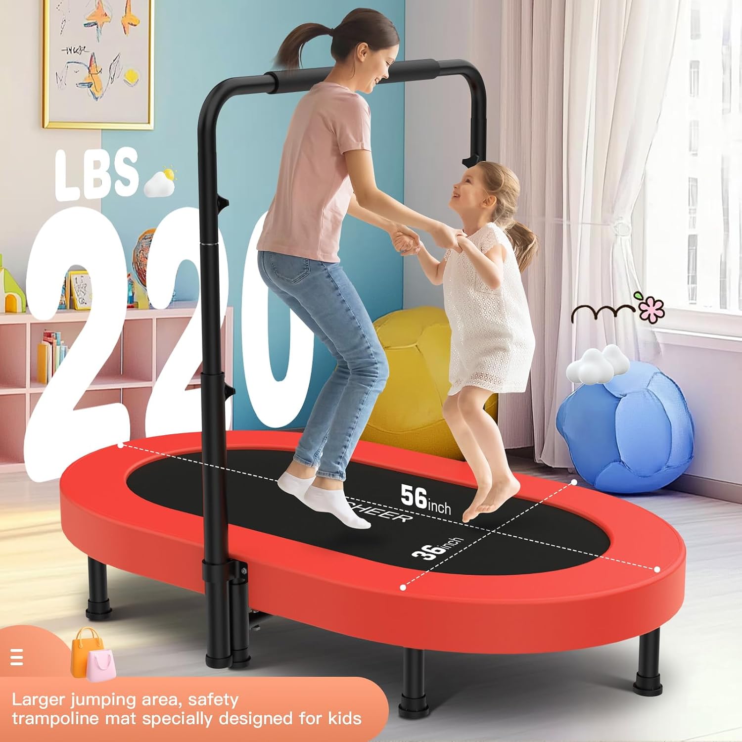 Detalle 2 de ANCHEER 56" Double Mini Trampoline