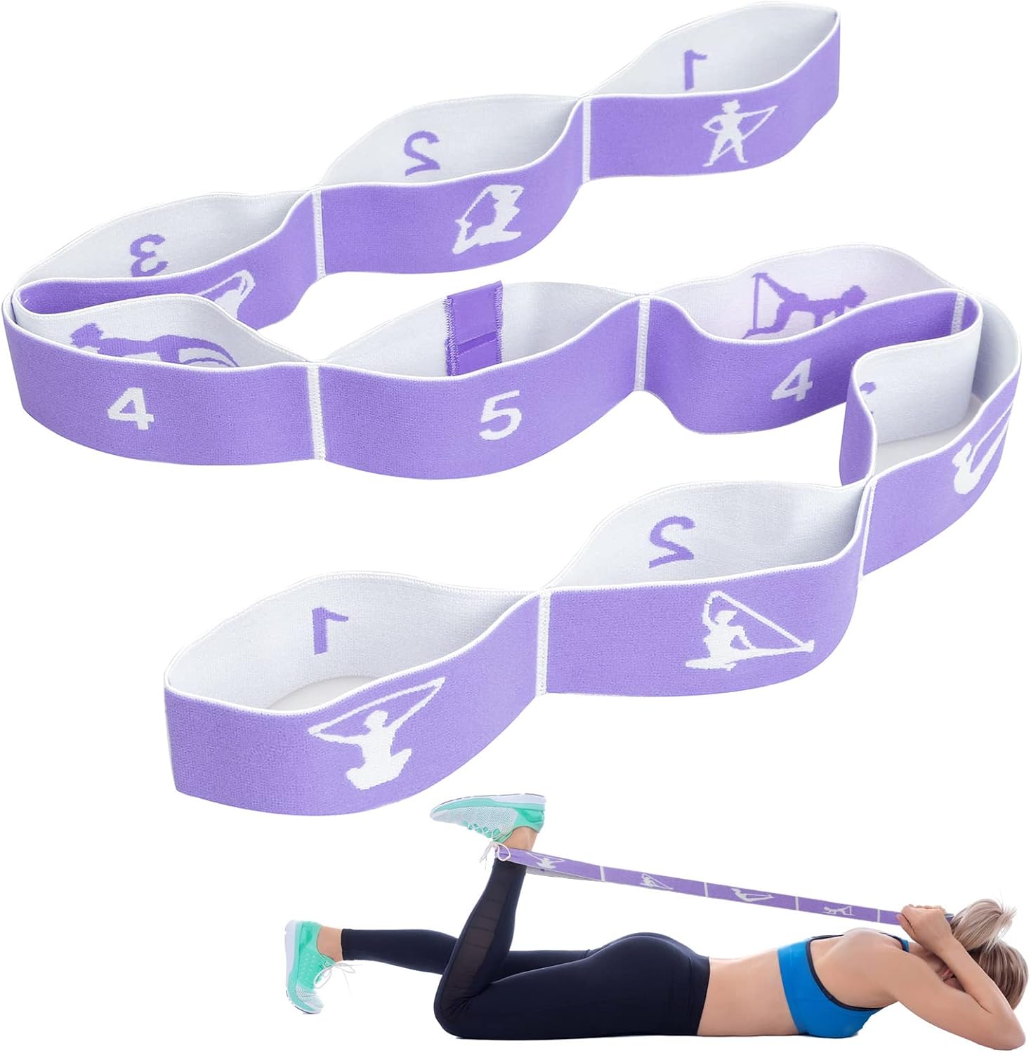 Detalle de CLOPAE Yjd-0224 yogarem med nio öglor, nylon och 108 × 4 cm